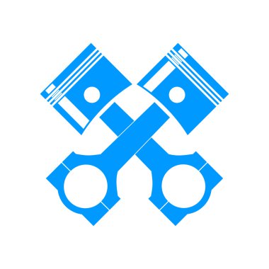 Piston simgesi. Düz tasarım stili.