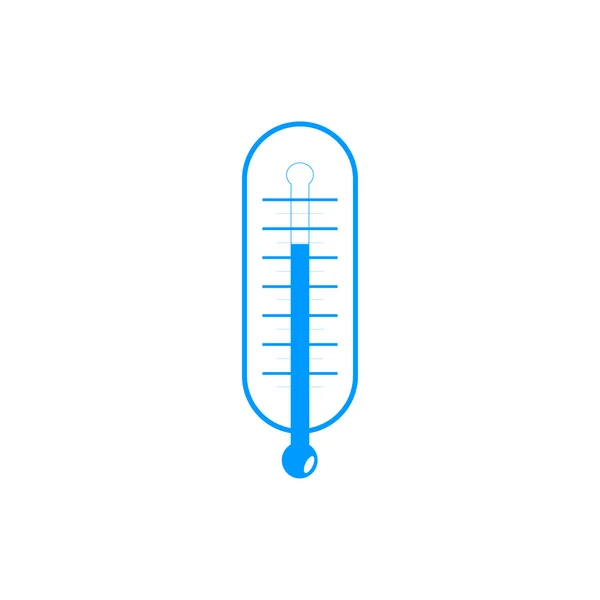 Flacher Stil mit langen Schatten, Thermometer-Vektorsymbol-Illustration. — Stockvektor