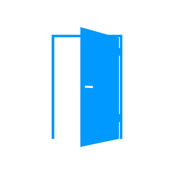 Door icon. Flat design style.