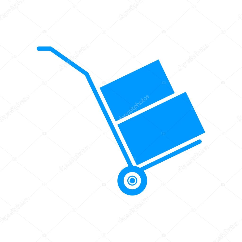 wheelbarrow for transportation of cargo, web icon. 