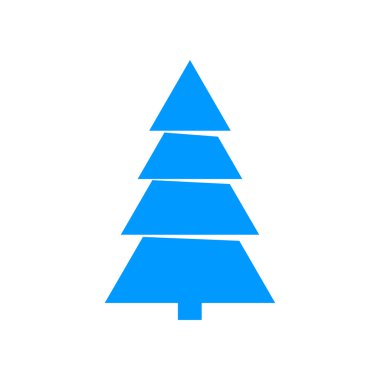 Noel ağacı. Düz tasarım stili.