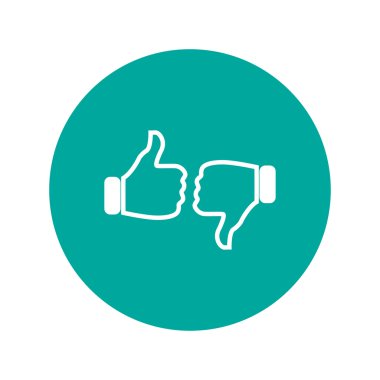 başparmak yukarı simgesi, düz tasarım