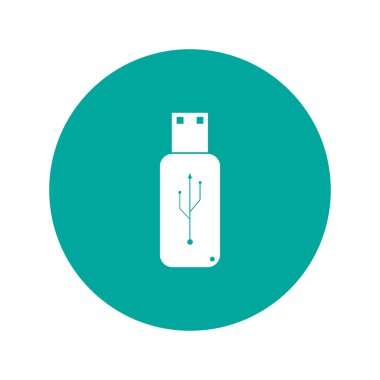 USB simge - vektör düz düğme
