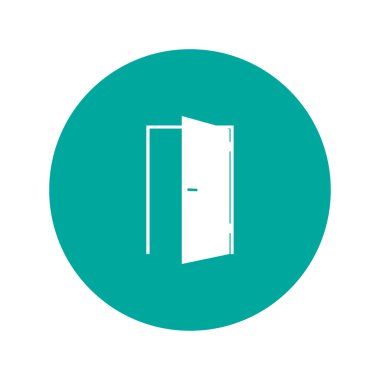 Kapı simgesi. düz tasarım biçimi.