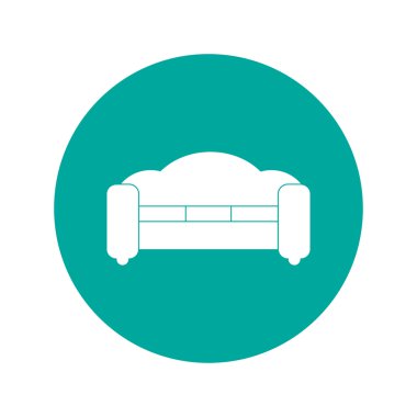 Kanepe simgeler. Modern tasarım düz stil ikonu.