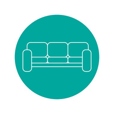 Kanepe simgeler. Modern tasarım düz stil ikonu.