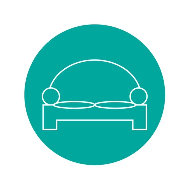 Kanepe simgeler. Modern tasarım düz stil ikonu.