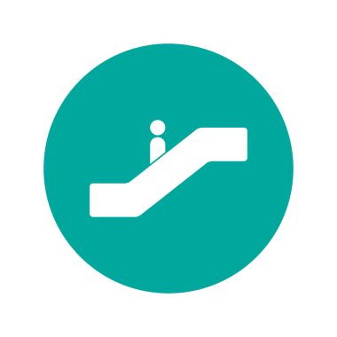 Yürüyen merdiven simgesi. Düz tasarım stili. 