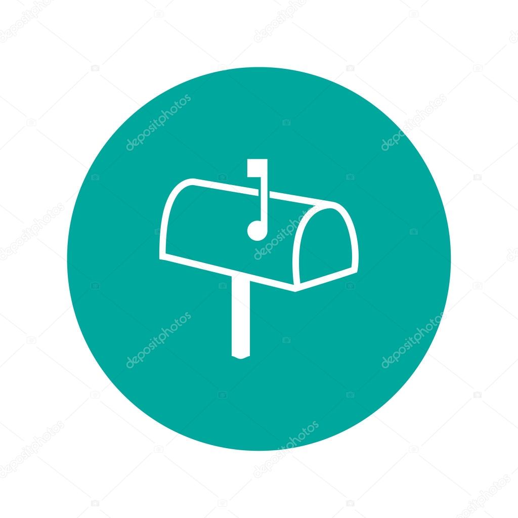 Mailbox Icon. Flat design style.