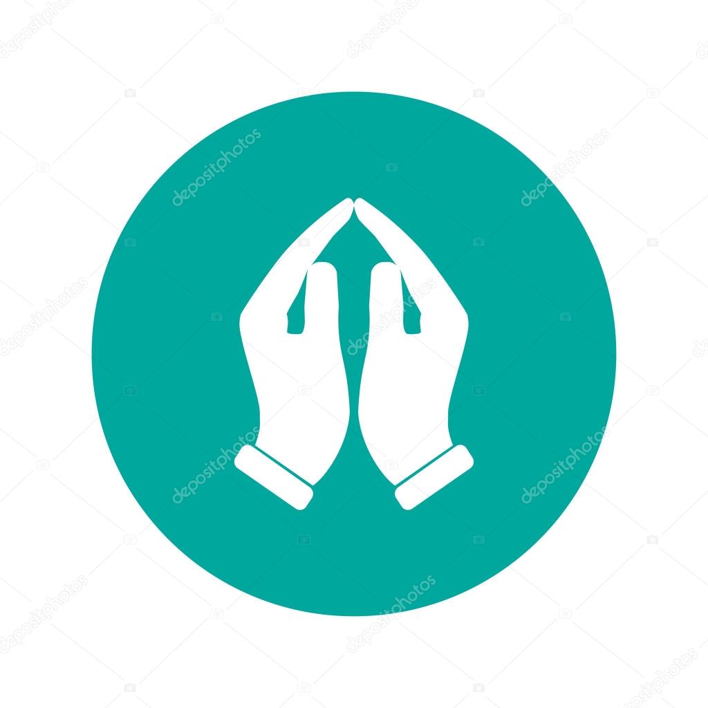 Praying hands icon, vector illustration.