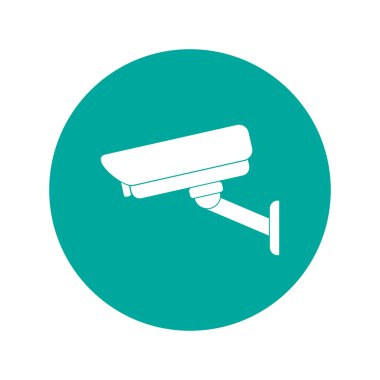 Güvenlik kameraları vektör çizim silueti.