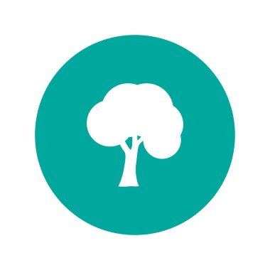 ağaçlar simgeler. Düz tasarım stili 