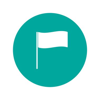 Bayrak simgesi. Yer belirleyici sembol. Düz tasarım biçimi.