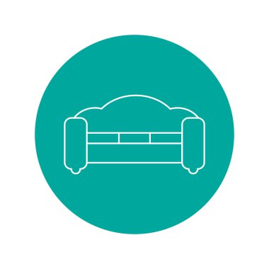 Kanepe simgeler. Modern tasarım düz stil ikonu.