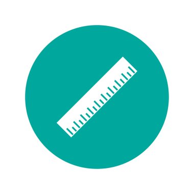 Cetvel simgesi. Düz tasarım stili. EPS