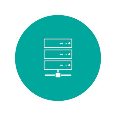 bilgisayar sunucu simgesi, düz tasarım