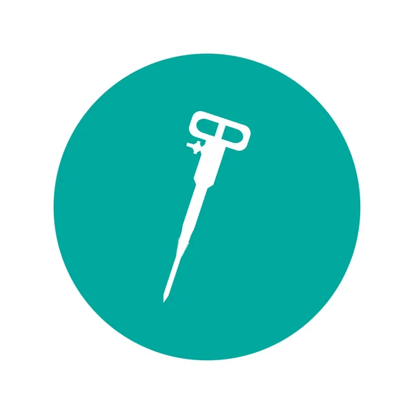 Icono de línea de taladro de martillo neumático para web, móviles e infografías — Vector de stock