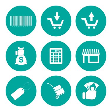 alışveriş simgeleri ayarlayın. vektör