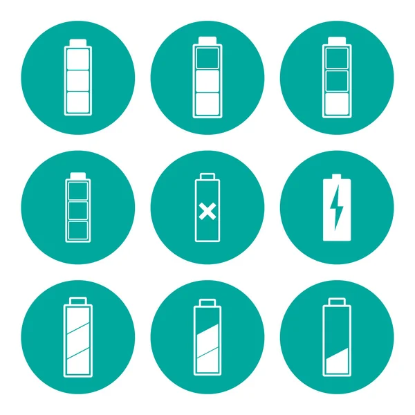 Battery icons set — Stock Vector