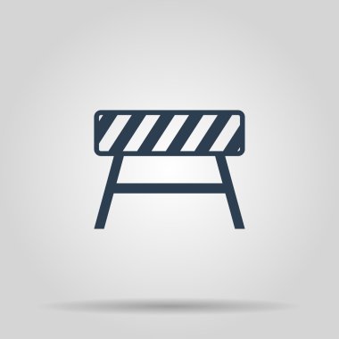 Yollara barikat simgesi. Düz 