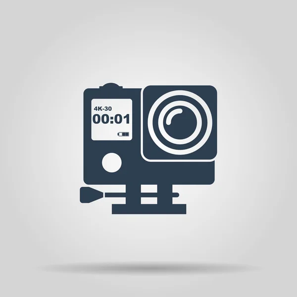 Akční kamera osnovy černobílá ikona. Extrémní cam — Stockový vektor