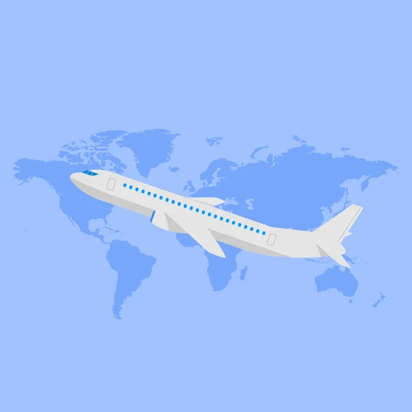 Flache Reise mit Flugzeug Illustration Design Konzept Hintergrund. — Stockvektor