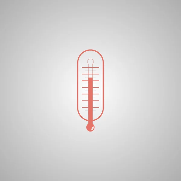 Vlakke stijl met lange schaduwen, vectorillustratie pictogram thermometer. — Stockvector