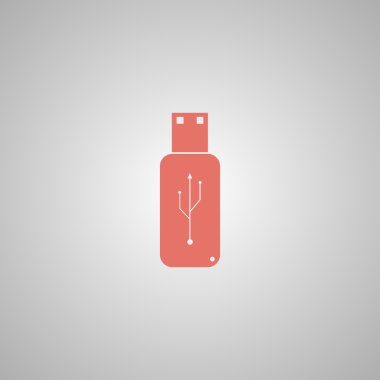 USB simge - vektör düz düğme