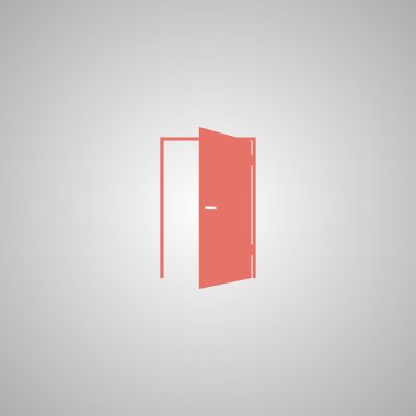 Kapı simgesi. düz tasarım biçimi.
