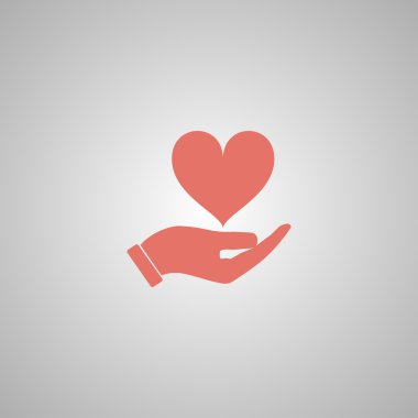 Vector Icon - kalp tutan eller