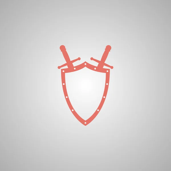 Espada y escudo icono — Vector de stock