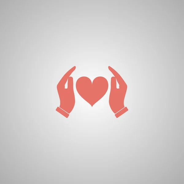 Εικονίδιο του φορέα - χέρια που κρατούν την καρδιά — Διανυσματικό Αρχείο
