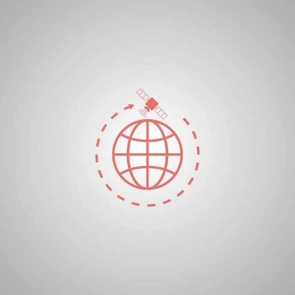 Ilustración del símbolo del globo y los satélites . — Archivo Imágenes Vectoriales