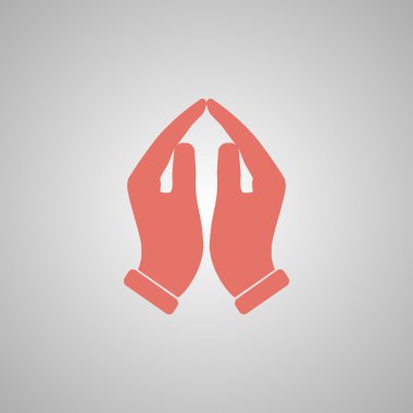 Eller simgesini dua, illüstrasyon vektör.