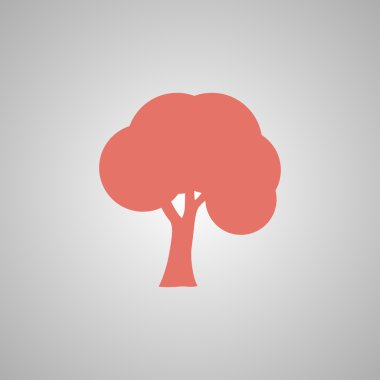 ağaçlar simgeler. Düz tasarım stili 