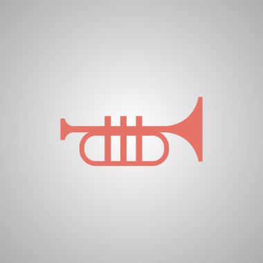 Trompet simgesi. Düz 
