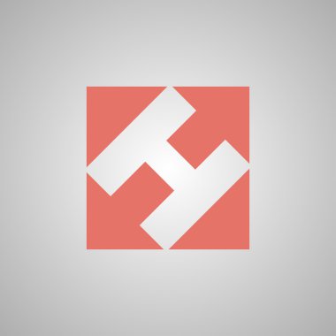 dikdörtgen, kare ve okları soyut simgesi.