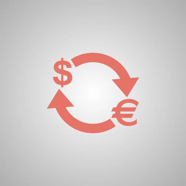Ícone de conversão de dinheiro. Dólar do euro — Vetor de Stock