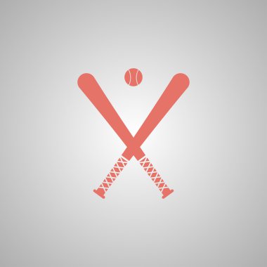 Çarpı işareti vektör beyzbol sopaları ve top Seti