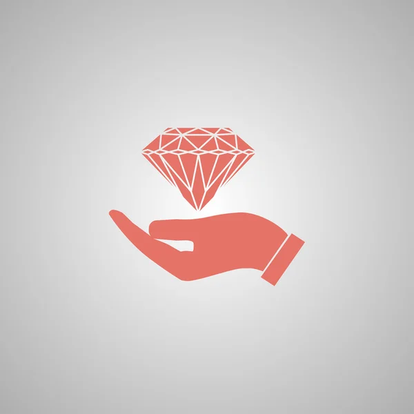 Ikona ruky a diamond — Stockový vektor