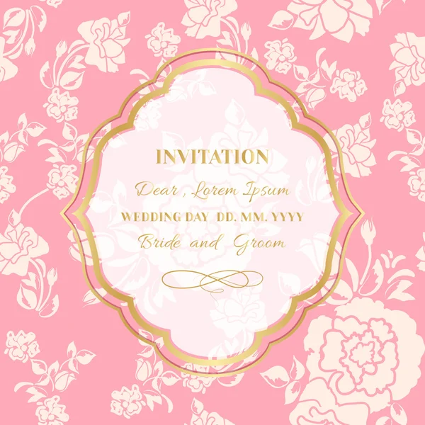 Invitation postcard floral — Stock Vector