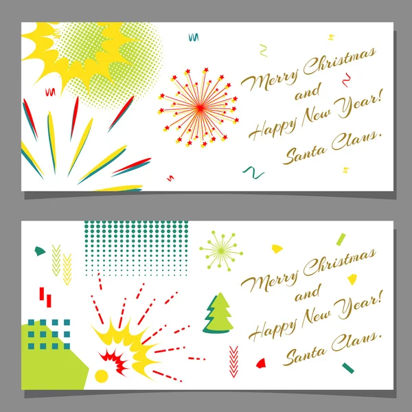 Christmas card Memphis style — Stock Vector