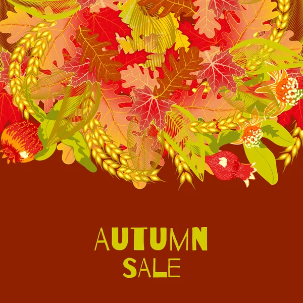 Pattern of autumn leaves — Stock Vector