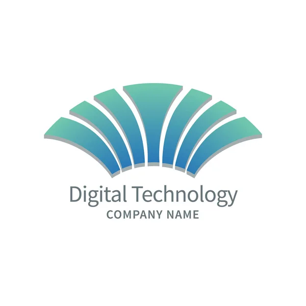 Design astratto del logo per le tecnologie digitali, le imprese, l'istruzione, la salute. — Vettoriale Stock