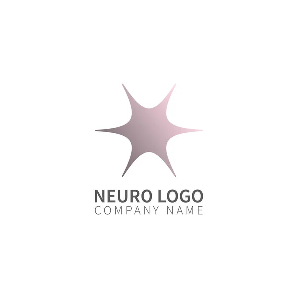 Diseño abstracto del logo de la neurona aislado sobre un fondo blanco. Vectores de stock libres de derechos