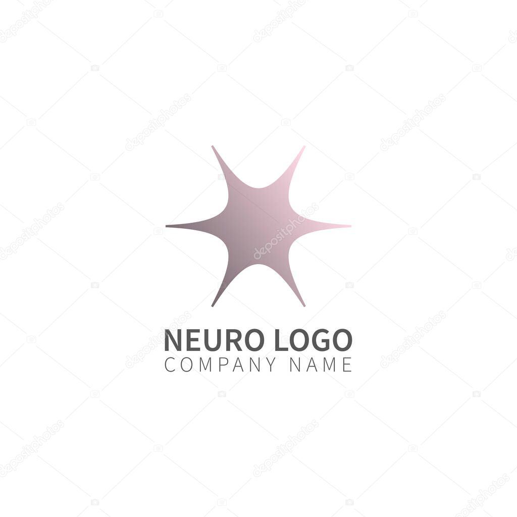 Abstract neuron logo design isolated on white background. Vector icon