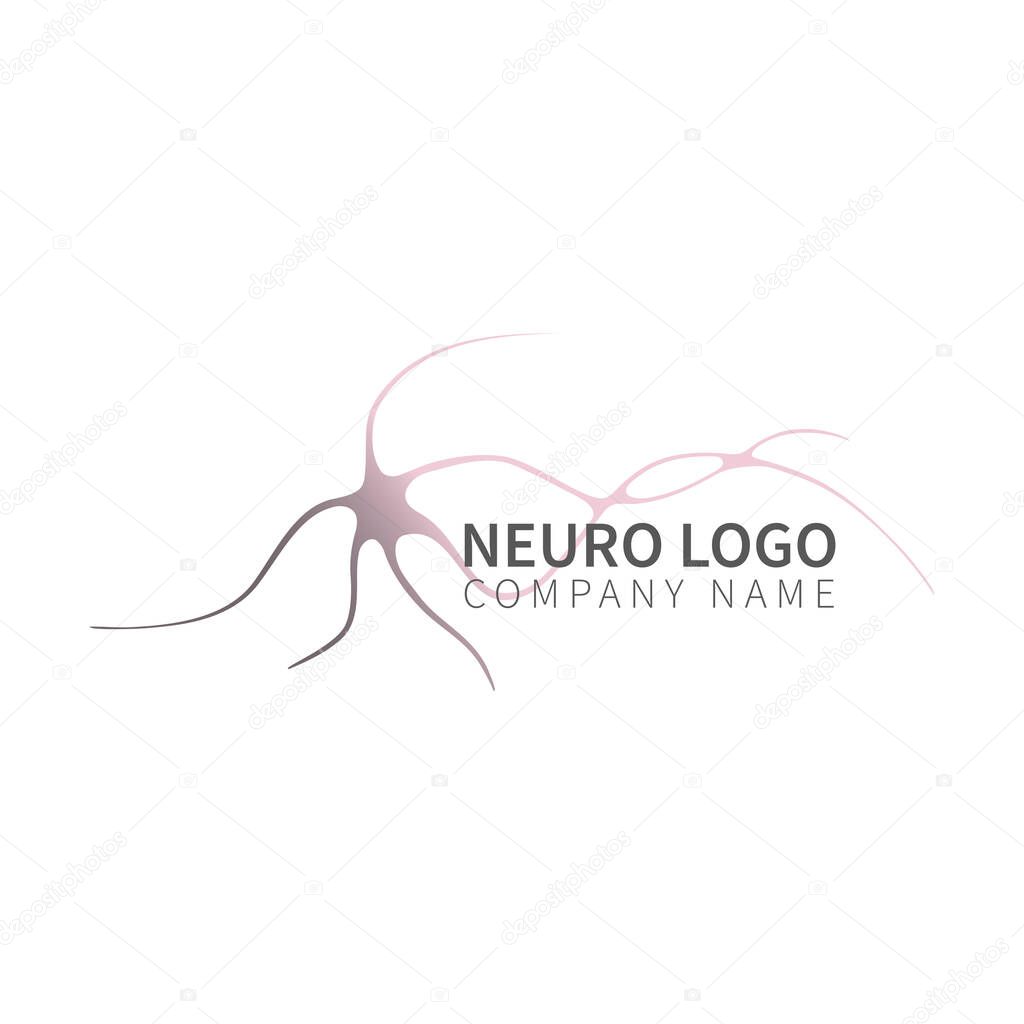 Abstract neuron logo design isolated on white background. Vector icon