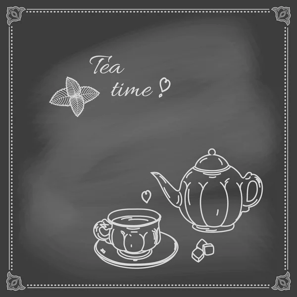 Hora del té — Vector de stock