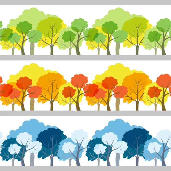 Ensemble d'arbres — Image vectorielle