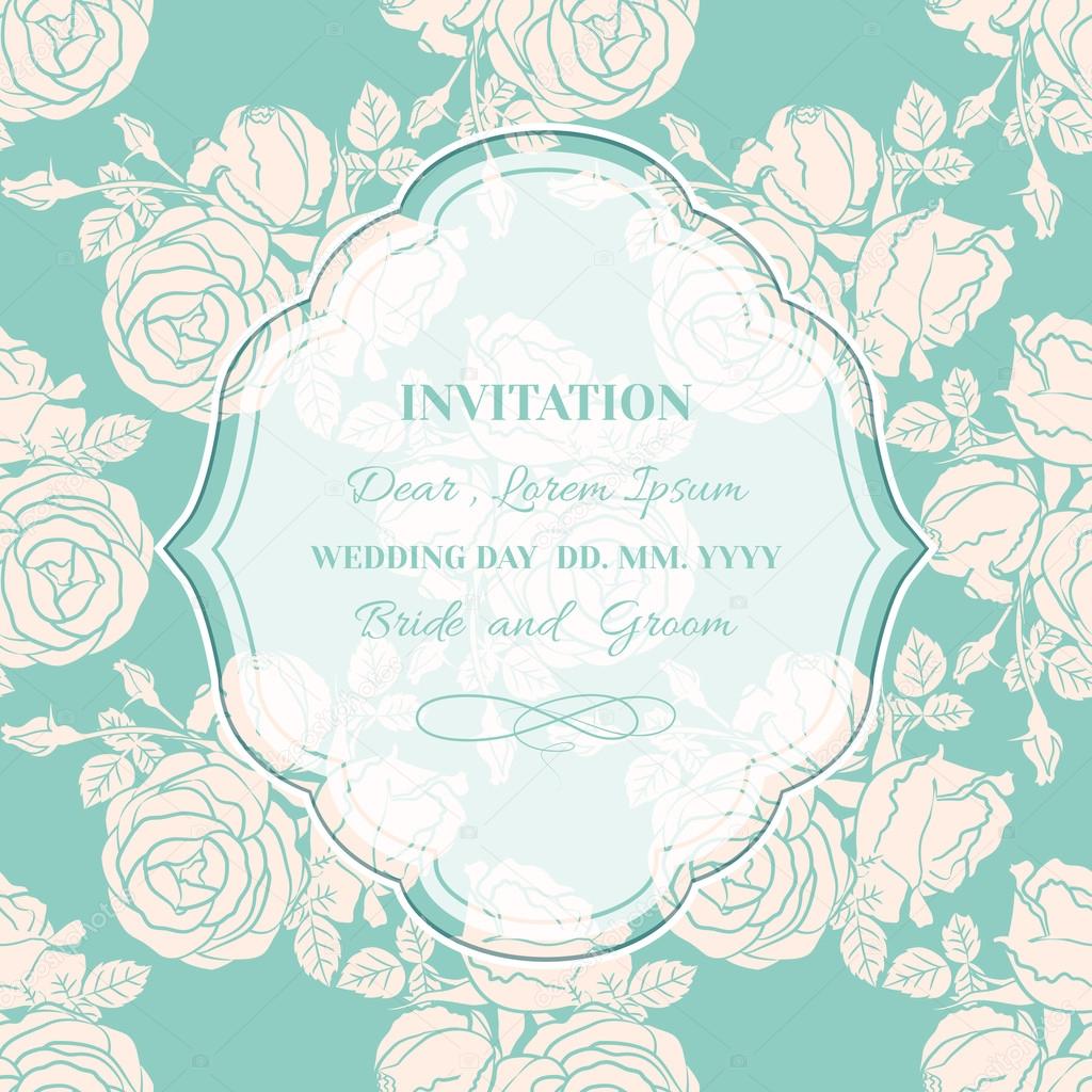 wedding invitation with roses